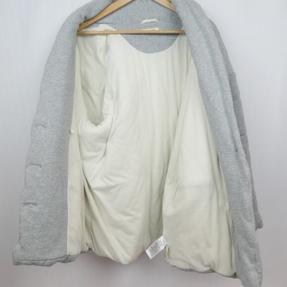 Madewell Sweatshirt Puffer Coat Size L Heathered Gray‎ Knit Jacket Style NB332 - Picture 11 of 12